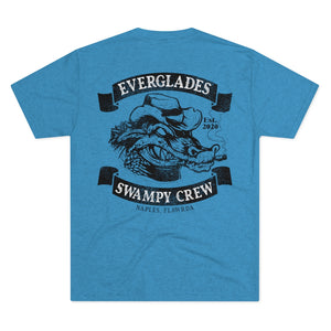 SWAMPY CREW SMOKIN GATOR Men's Tri-Blend Crew Tee