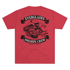 SWAMPY CREW SMOKIN GATOR Men's Tri-Blend Crew Tee