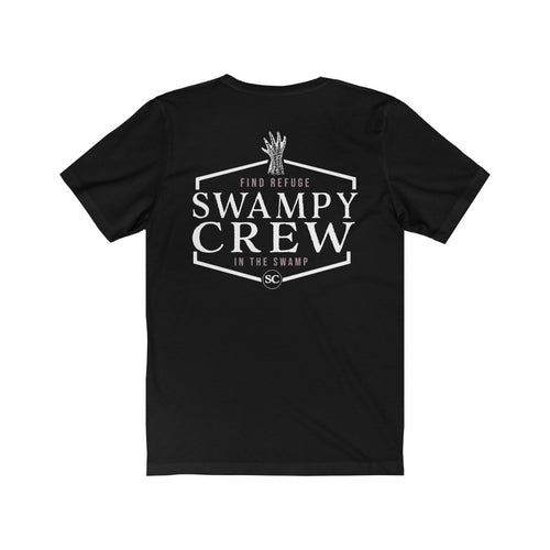 SWAMPY CREW FIND REFUGE Unisex Jersey Short Sleeve Tee