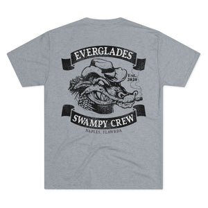 SWAMPY CREW SMOKIN GATOR Men's Tri-Blend Crew Tee