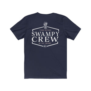 SWAMPY CREW FIND REFUGE Unisex Jersey Short Sleeve Tee