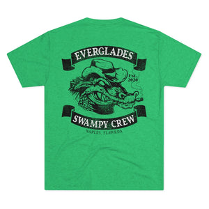 SWAMPY CREW SMOKIN GATOR Men's Tri-Blend Crew Tee